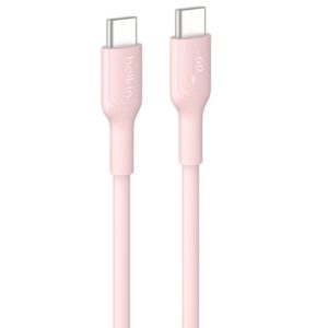 Belkin BoostCharge USB-C to USB-C Cable (1M) - Pink (CAB023fq1MPK), 3A/60W, 480Mbps, 300K+ Bends, Apple, Samsung, USB-IF Certified, 2 Years Warranty