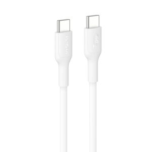Belkin BoostCharge USB-C to USB-C Cable (1M) - White (CAB023fq1MWH), 3A/60W, 480Mbps, 300K+ Bends, Apple, Samsung, USB-IF Certified, 2 Years Warranty