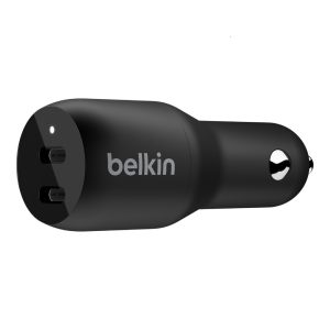 Belkin BoostCharge Dual 36W USB-C Car Charger - Black