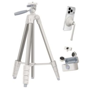 Belkin Stage Creator Kit: Tripod, Magnetic Phone Mount & Wireless Mics - Sand(CTA002fqSA-B1), Lightweight,Flexible angle adjustment, 2 Years Warranty