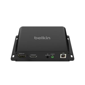 Belkin Cybersecurity and Secure KVM Extender Transmitter Copper CAT6 - Universal Video, UHD 4K@60Hz 4:4:4 up to 100m, TAA compliance, 3-Year Warranty