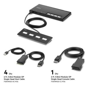 Belkin Cybersecurity and Secure KVM 4-Port Single Head DP Modular Secure KVM Switch PP4.0 W/ Remote