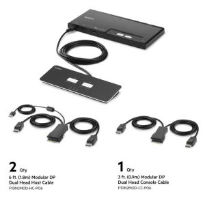 Belkin Cybersecurity and Secure KVM 2-Port Dual Head DP Modular Secure KVM Switch PP4.0 W/ Remote