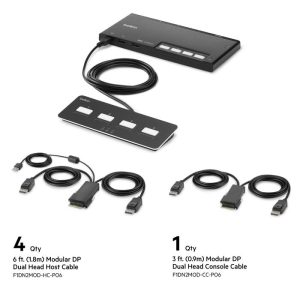 Belkin Cybersecurity 4-Port Dual Head DisplayPort Modular Secure KVM Switch PP4.0 with Remote