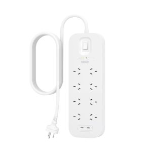 Belkin Surge Pro 8-Outlet Surge Protector With Dual USB-C Ports (SRB004AU2M) - Heavy Duty 2M Power Cord, 900 Joules, $70000 CEW, 2 Years Warranty