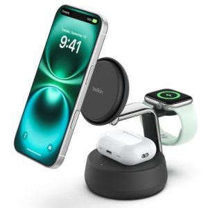 Belkin UltraCharge Pro 3-in-1 Magnetic Charging Dock w/ Qi2 (25W)