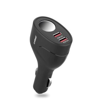 mbeat Gorilla Power Dual Port QC3.0 Car Charger and Cigarette Lighter Extender
