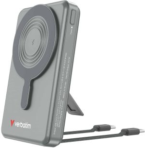 Verbatim Power Bank Magnetic Wireless 10.000 mAh C+C Display - Grey