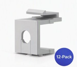Ubiquiti Keystone Blank Insert Pass-Through, 12-Pack, Cover Unused Ports On Blank Keystone Patch Panel, Clean & Aesthetic Appearance