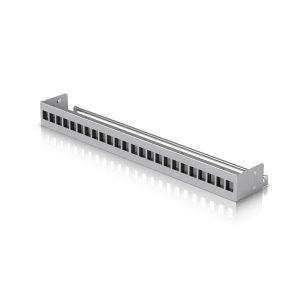 Ubiquiti 24-Port Blank Keystone Patch Panel, Silver, 1U 24-port, Ideal for Keystone Module Installation