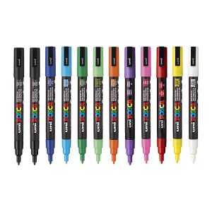 Posca PC-3M Fine Blt Asst Pk12