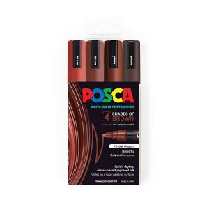 Posca PC-5M Med Blt Browns Pk4