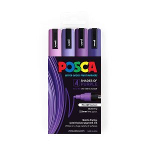 Posca PC-5M Med Blt Purpls Pk4