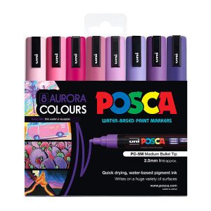 Posca PC-5M Med Blt Aurora Pk8
