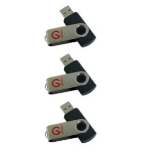 Shintaro 8GB USB 2.0 Rotating Pocket Disk - 3 Pack
