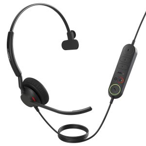 Jabra Engage 40 (Inline Link) UC Mono USB-C/A Corded Headsets, Lightweight & sturdy, Double the mic, Busylight, Hearing Protection Audio Quality