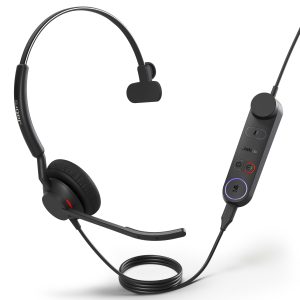 Jabra Engage 50 II Mono Teams Corded USB-C/A Headset, Best Headset for Clear Customer Calls Ultra-Lightweight Hearing Protection Smartringer Busylight
