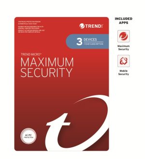 Trend Micro Maximum Security (3 Devices, 1 Year) Physical Card