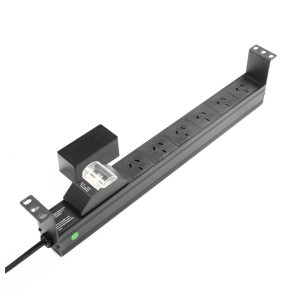 PowerShield 6 Outlet 1RU Horizontal Power Rail 10A with 6kA C-Curve MCB