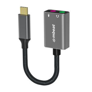 mbeat Elite USB-C to 3.5mm Audio and Microphone Adapter