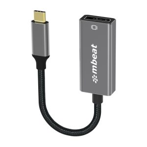 (LS) mbeat® Elite USB-C to Display Port Adapter -Converts USB-C to DisplayPort female port, 4K@60Hz (3840×2160), 15cm - Space Grey Weight: 30g