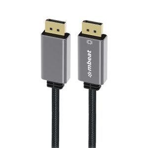 mbeat® Tough Link 1.8m Display Port Cable v1.4 - Connects Computer, Laptop to HDTV, Monitor, Gaming Console, Supports 8K@60Hz (7680×4320) -Space Grey