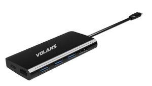 Volans VL-UCH3CLR, Aluminium USB-C Multiport Adapter, Power Delivery, HDMI2.0, LAN, 3xUSB3.0, Card Reader, 1 Year