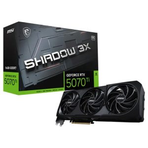 MSI RTX 5070TI GAMING 16G SHADOW 3X OC, 16GB GDDR7, Core Clock: 2482MHz, Cuda Core: 8960, 1xHDMI, 3xDP, PSU: 750W, PCIe5.0, 3 Year Warranty