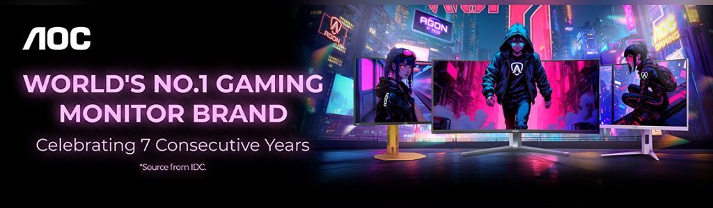 AOC gaming monitors – celebrating 7 consecutive years as No.1