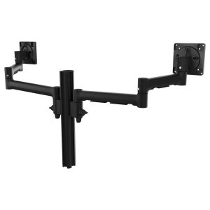 Atdec Dual Side-By-Side Ultrawide Monitor Mount with Swing Arms - C-Clamp - Black