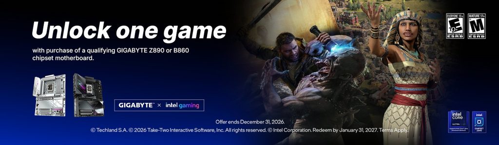 Gigabyte Z890 and B860 motherboards – unlock a game with Intel