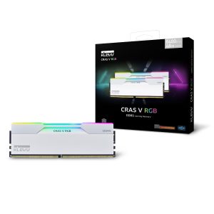 Klevv KD5BGUA80-60A300J, CRAS V Gaming RGB RAM, UDIMM, DDR% 64GB(2x32GB), 6000MHz, CL30, 1.35V, White, Limited Lifetime Warranty