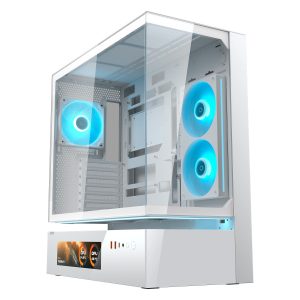 Cougar CFV235 VISION (White) Gaming Case 9.16" LCD, Floating Ventilation, 240 unity fans, TG 