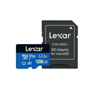 Lexar Blue Plus 128GB Micro SD + SD Adapter - LMSBLPL128G-BNANG 