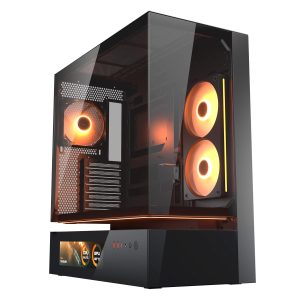 Cougar CFV235 VISION BLACK Gaming Case 9.16" LCD, Floating Ventilation, 240 unity fans, TG 