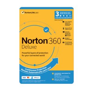 Norton 360 Deluxe 3 Devices 1Yr Retail Box VPN DarkWeb