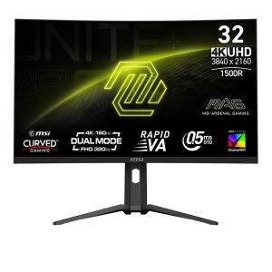 MSI MAG 321CUPDF 31.5inch Dual Mode (4K/160Hz, FHD/320Hz) 4K UHD Rapid VA Curved Gaming Monitor