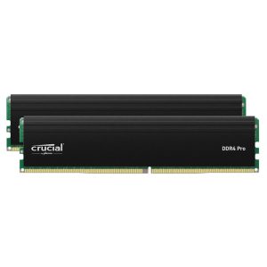 Crucial Pro 32GB (2x16GB) DDR4 UDIMM 3200MHz CL22 Black Heat Spreader Support Intel XMP AMD Ryzen Desktop PC Gaming Memory