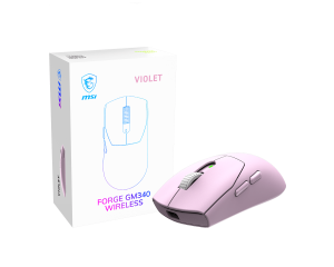 MSI S12-4301810-HH9-HH9, FORGE GM340, Wireless Gaming Mouse, 2.4GHz, BT5.2, USB2.0, MAX DPI 12000, UP TO 82Hrs, Violet, 1 Year Warranty
