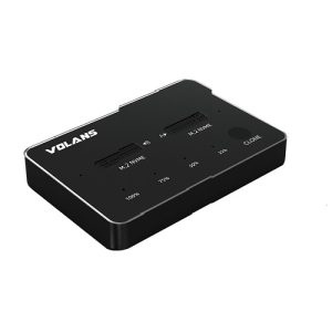 Volans VL-UCM2DS Aluminium 2-Bay USB-C (Gen 2) M.2 NVMe PCI-E SSD Docking Station with Clone, 1 Year Warranty