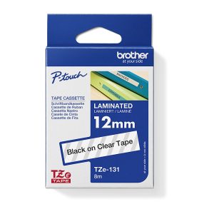 Brother 12mm Black on Clear TZE Tape
