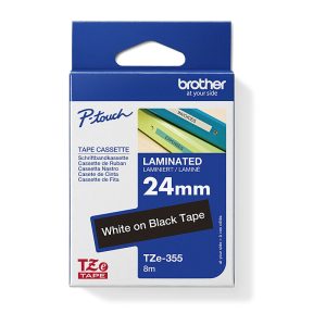 Brother 24MM White On Black TZ