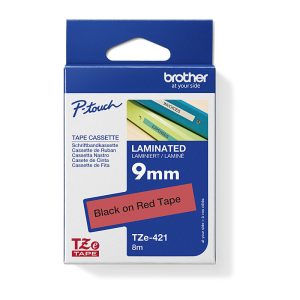 Brother TZE-421 - 9MM BLACK ON RED TZE TAPE