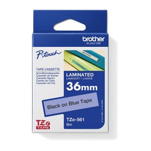 Brother TZE-561 - 36MM BLACK ON BLUE TZ TAPE