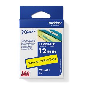 Brother 12mm Black on Yellow TZE Tape