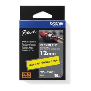 Brother TZE-FX631 12MM BLACK ON YELLOW FLEXIBLE TZE TAPE
