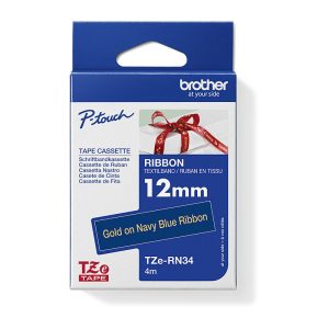 Brother 12mm X 4mm Gold on Navy Blue Ribbon