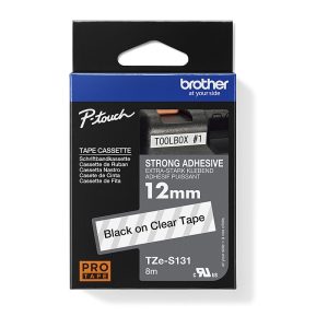 Brother 12MM Black Clear Tape Strong Adhesive TZ Tape