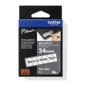 Brother 24mm Black on White Security TZE Tape