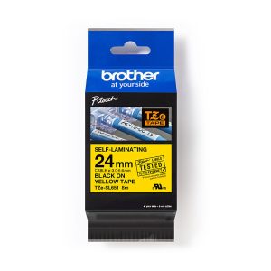 Brother 24MM BLACK ON YELLOW SELF LAMINATING TAPES (complatible with PT-E550WVP/E560BTVP/PT-D800W/PT-P750W/P900W/P950NW)